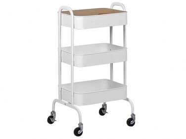 Metal 3 Tier Kitchen Trolley White LUCCA