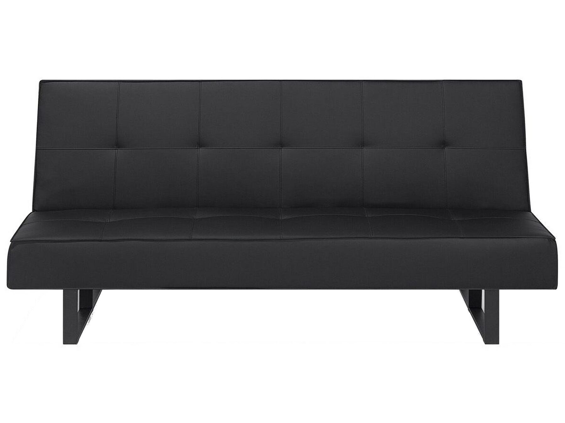 Faux Leather Sofa Bed Black DERBY Beliani.co.uk