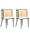 Set of 2 Metal Dining Chairs Black KOBUK_888097