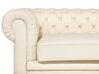 3 Seater Leather Sofa Cream CHESTERFIELD_539799