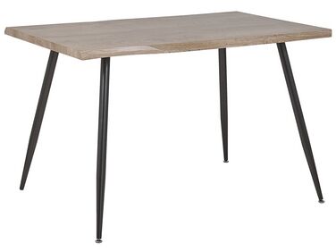 Table à manger effet bois clair et noire 120 x 80 cm LUTON
