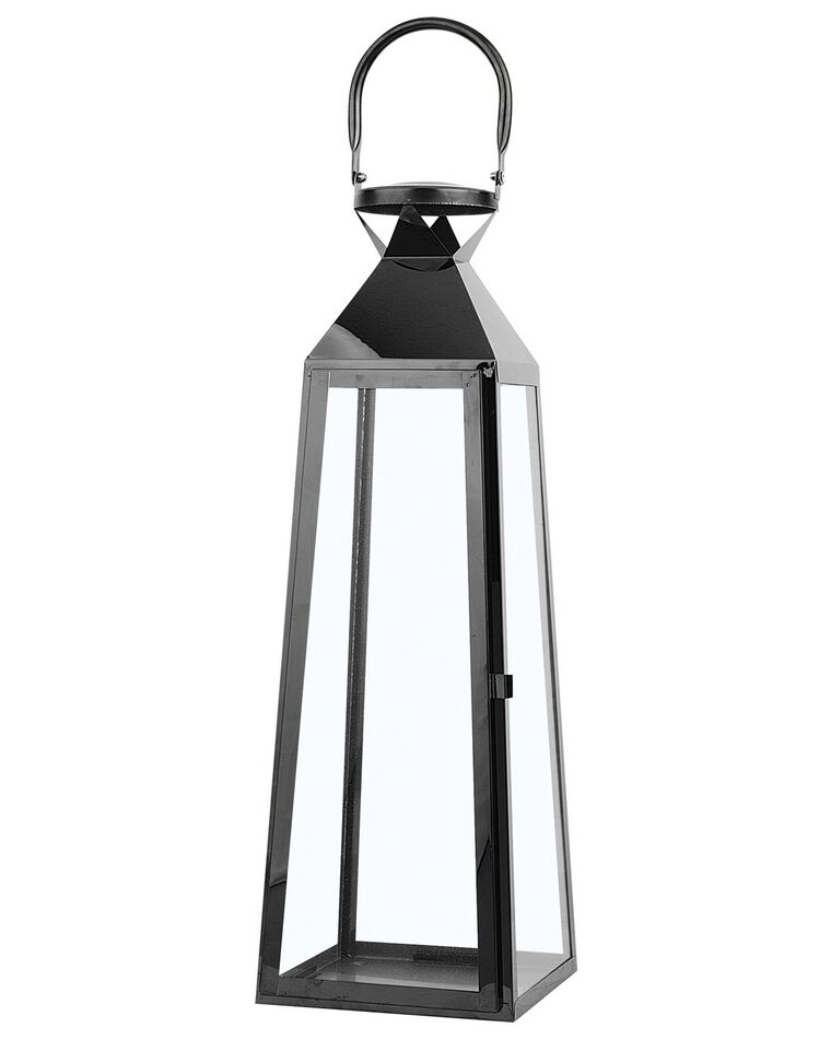Steel Candle Lantern 53 cm Black CRETE_723238
