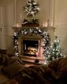 Weihnachtsgirlande weiß mit LED-Beleuchtung Schnee bedeckt 180 cm WHITEHORN_842629