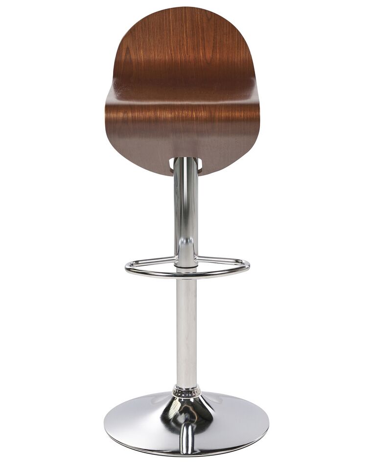 Set of 2 Swivel Bar Stools Dark Brown LIVERPOOL Beliani.co.uk