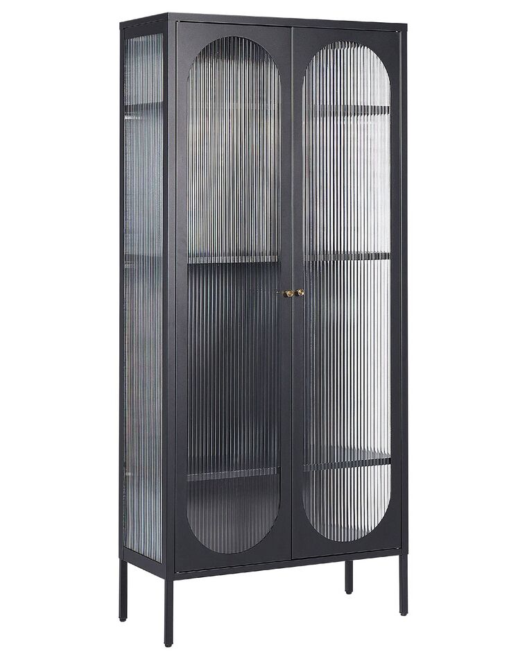Steel Display Cabinet Black FOXTON_850352