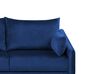 Sofá de canto direito em veludo azul marinho com iluminação LED VARDE_754407