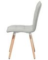 	Conjunto de 2 sillas de comedor de poliéster gris claro/madera clara BROOKLYN_743940