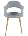 Conjunto de 2 sillas de comedor gris claro/madera clara UTICA_775242