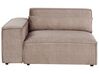 Left Hand 2-Seater Modular Fabric Corner Sofa with Ottoman Brown HELLNAR_912343