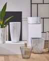 Conjunto de 2 vasos para plantas com efeito de mármore branco 35 x 35 x 42 cm MIRO_848033