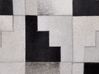 Teppich Kuhfell schwarz-grau 140 x 200 cm Patchwork Kurzflor EFIRLI_743017