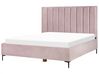 Zamatová posteľ s úložným priestorom 180 x 200 cm ružová SEZANNE_892483