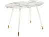 Oval Dining Table 120 x 70 cm Marble Effect and White GUTIERE_850636