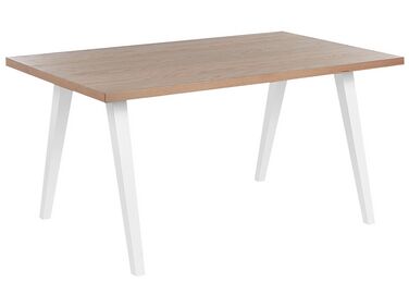 Dining Table 150 x 90 cm Light Wood and White LENISTER