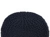 Cotton Knitted Pouffe 50 x 35 cm Black PRIENE_842558