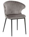 Conjunto de 2 sillas de comedor de terciopelo gris/negro AUGUSTA_767666