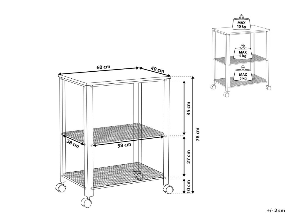 Carrito de cocina negro BOLZANO | Beliani.es