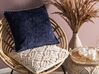 Set of 2 Embossed Cushions Ikat Pattern 45 x 45 cm Blue MELUR_769020