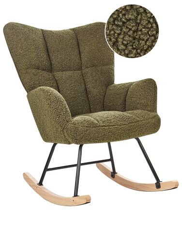 Boucle Rocking Chair Dark Green OULU