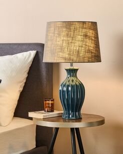 Pöytävalaisin keraaminen harmaa/vihreä SAMINA