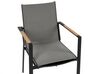 Set di 4 sedie da giardino metallo nero e legno chiaro BUSSETO_841744
