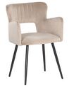 Set of 2 Velvet Dining Chairs Taupe SANILAC_847149