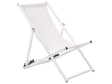 Skladacia plážová stolička biela LOCRI