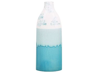Vase à fleurs blanc et bleu 35 cm CALLIPOLIS