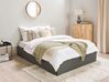 Čalúnená sivá posteľ s úložným priestorom 140 x 200 cm DINAN_721415