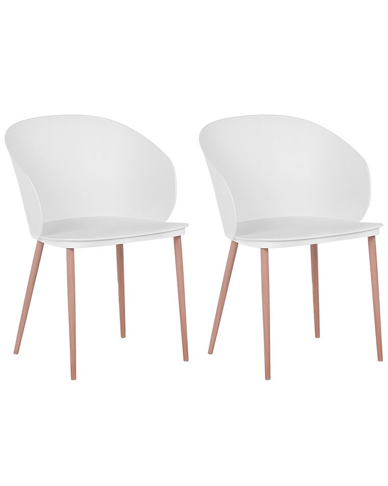 Set of 2 Dining Chairs White BLAYKEE_783876