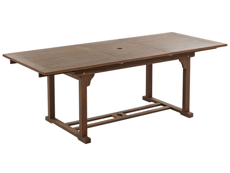 Rozkładany stół ogrodowy drewno akacjowe 160/220 x 90 cm ciemny AMANTEA_871600