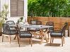 6 Seater Concrete Garden Dining Set with Chairs Black OLBIA_809461