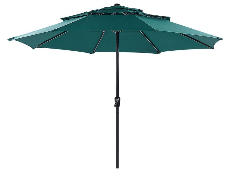Parasol de jardin ⌀ 2.85 m vert émeraude BIBIONE_829366