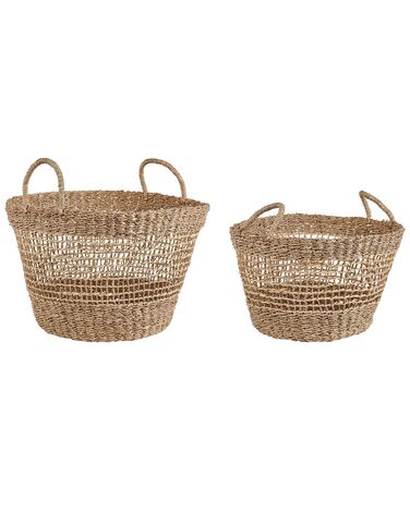 Set of 2 Seagrass Baskets Natural AROWANA