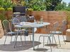 Trädgårdsmöbelset av bord och 4 stolar metall ljusblå CALVI_815593