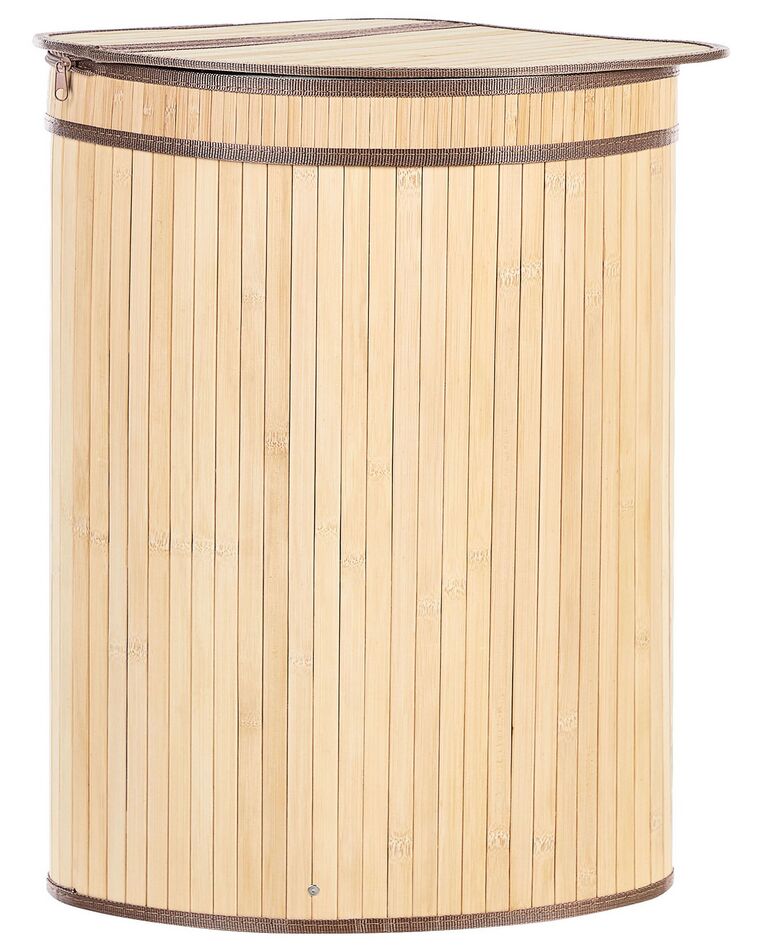 Bambusový kôš s vekom svetlé drevo BADULLA_849187