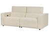 2 Seater Corduroy Electric Recliner Sofa with USB Port Beige ULVEN_911602