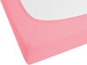 Lençol-capa em algodão rosa coral 90 x 200 cm JANBU_845432
