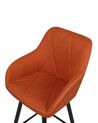 Set of 2 Fabric Bar Chairs Light Orange DARIEN_877622