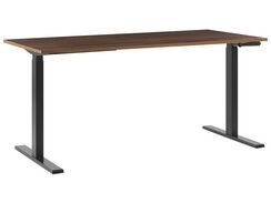 Työpöytä säädettävä tumma puu/musta 160 cm DESTIN II Työpöytä säädettävä tumma puu/musta 160 cm DESTIN II