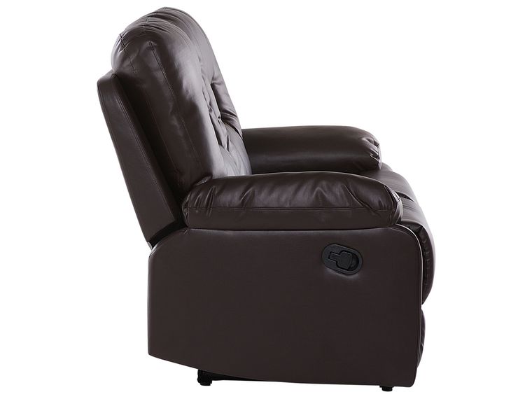 2 Seater Faux Leather Manual Recliner Sofa Brown BERGEN Beliani.co.uk