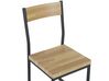 Zestaw do jadalni stół 2 krzesła i ławka jasne drewno z czarnym FLIXTON_785623