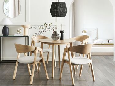 Round Dining Table ⌀ 90 cm Light Wood SANDY