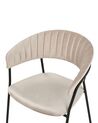 Conjunto de 2 sillas de terciopelo gris pardo/negro MARIPOSA_871956