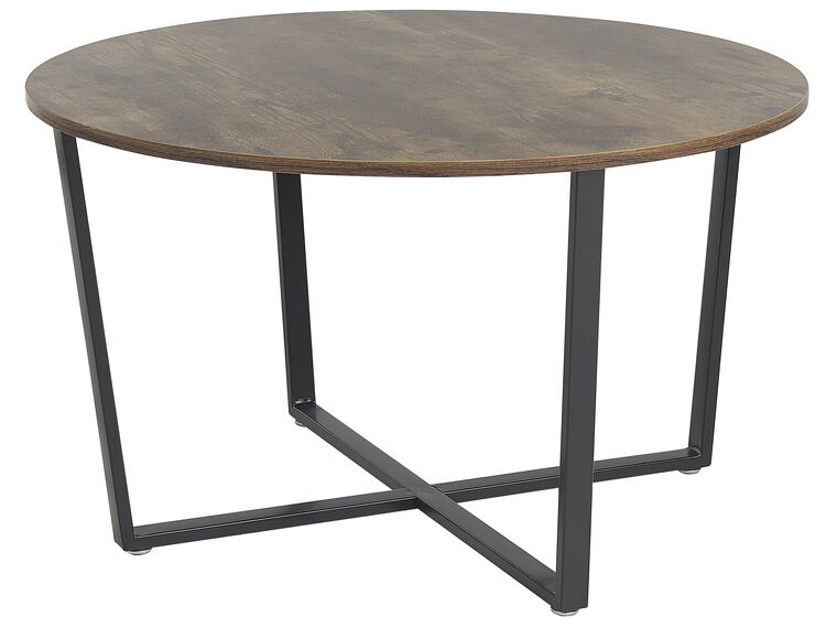 Mesa de centro madera oscura/negro ⌀ 80 cm ORICK_821100