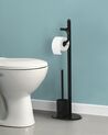 Freestanding Toilet Paper and Brush Holder Black SARTO_874051