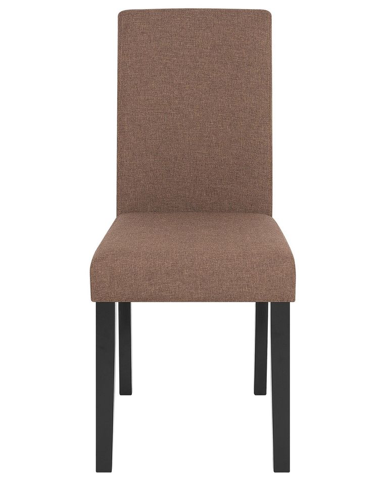Set of 2 Fabric Dining Chairs Brown BROADWAY Beliani.co.uk
