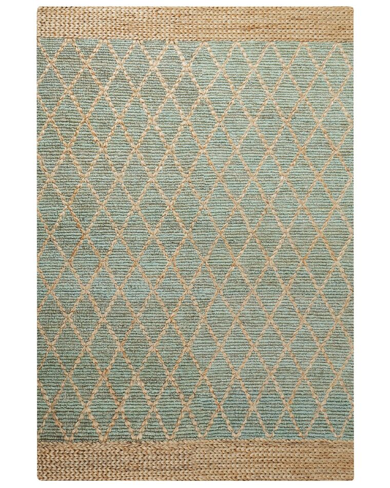 Jutový koberec 200 x 300 cm béžová/zelená TELLIKAYA_903975