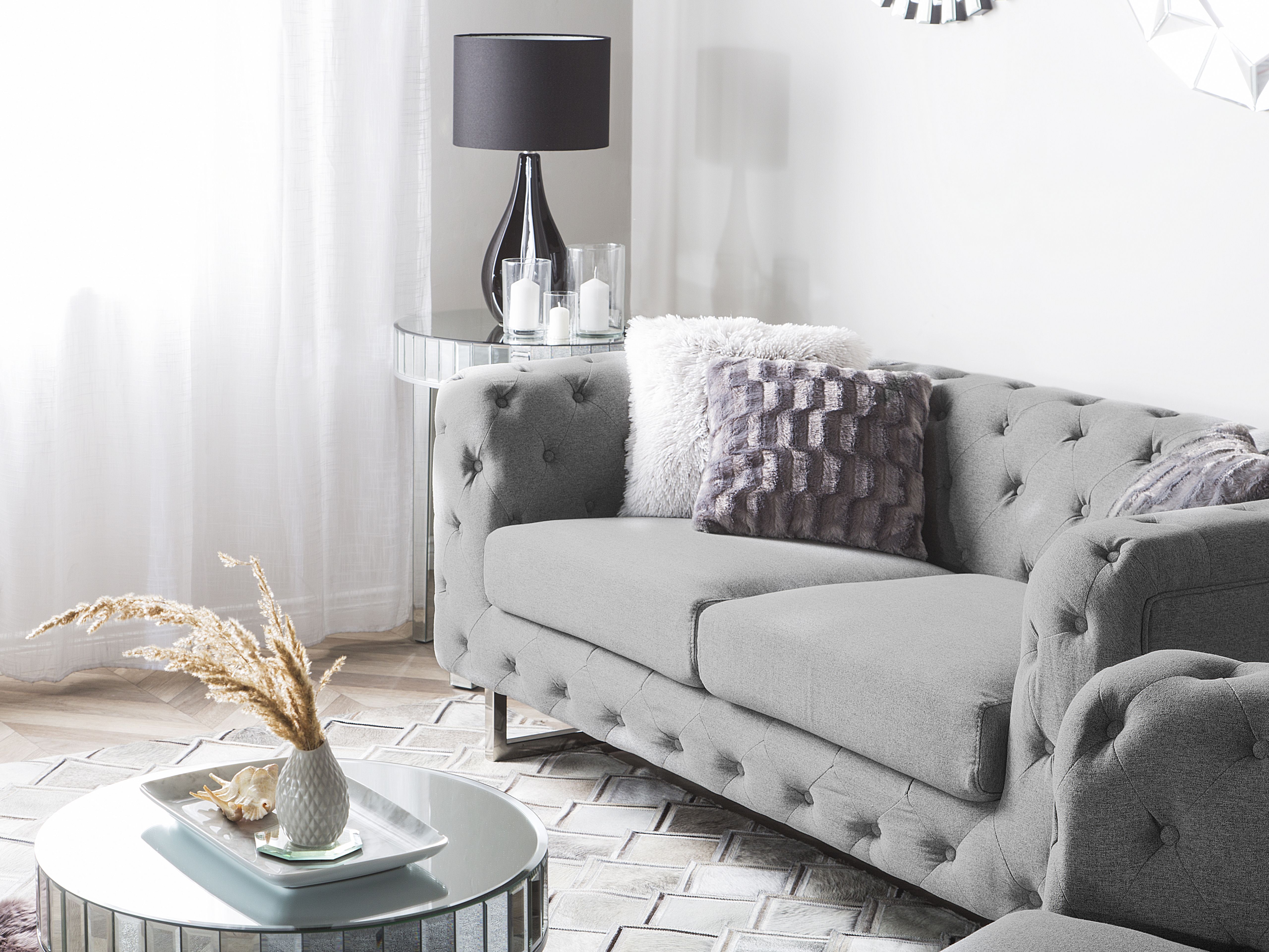Sofa 2-osobowa szara VISSLAND