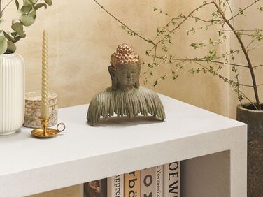 Dekorfigur Buddha grå / gull RAMDI